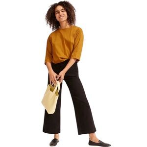 Everlane Women's Cropped Wide Regular Jeans Black, size 4